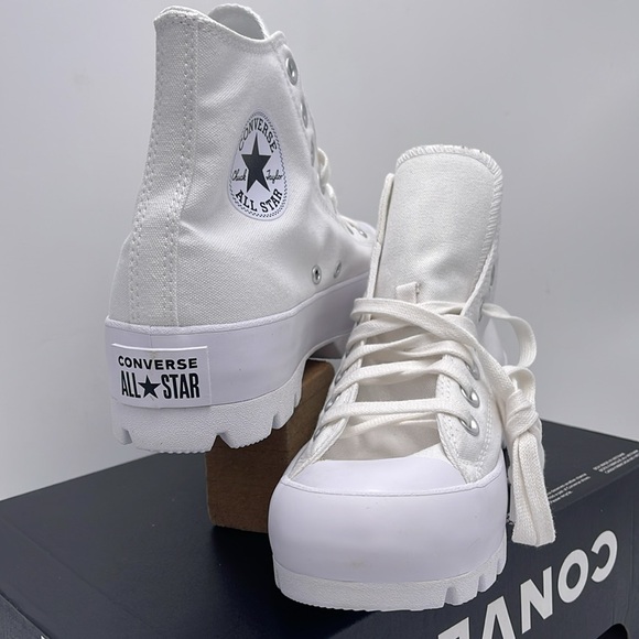 Converse WMNS CTAS LUGGED HI WHITE/BLACK/WHITE 565902C Platforms Sneakers - Picture 8 of 16